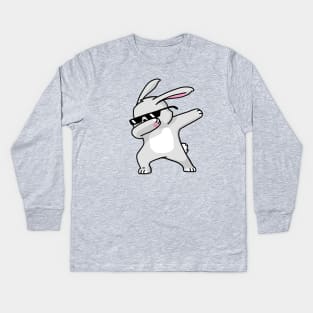 Dabbing Easter Bunny Funny Shirt Dab Hip Hop Kids Long Sleeve T-Shirt